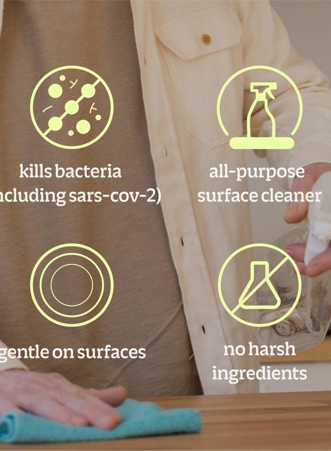 BRIOTECH رذاذ مطهر ومعقم هيبوكلوروس، يقتل 99.99% من الفيروسات والبكتيريا، يتحكم في العفن، يقضي على الروائح، لطيف لغرف الأطفال وأماكن اللعب، مطهر لأسطح الاتصال بالطعام، 4 أونصات سائلة - Image 2