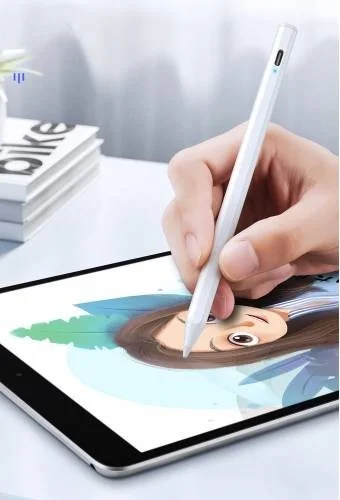 بولهاموبيل Polham Stylus Touchscreen Tablet Pen Capacitive Pen 120MAH Rechargeable Palm Rejection Pencil Capacitive White