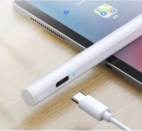 بولهاموبيل Polham Stylus Touchscreen Tablet Pen Capacitive Pen 120MAH Rechargeable Palm Rejection Pencil Capacitive White