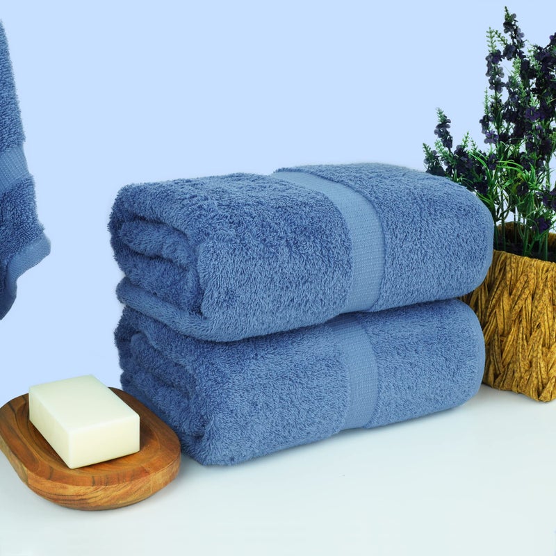 Chakir Turkish Linens Chakir Turkish Linens, 100% Cotton Premium Quality Turkish Bath Sheets (35''x70'' Large Bath Sheet Towels - Wedgewood)  - Image 2
