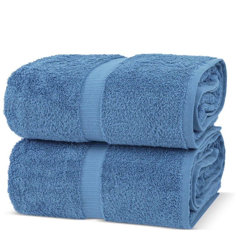 Chakir Turkish Linens Chakir Turkish Linens, 100% Cotton Premium Quality Turkish Bath Sheets (35''x70'' Large Bath Sheet Towels - Wedgewood)  - Image 1