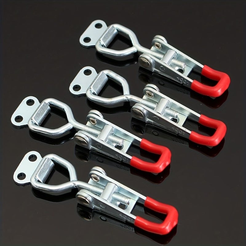Heavy Duty Iron Adjustable Buckle Quick Clamp Red Grip 3.5 Inch - Image 5