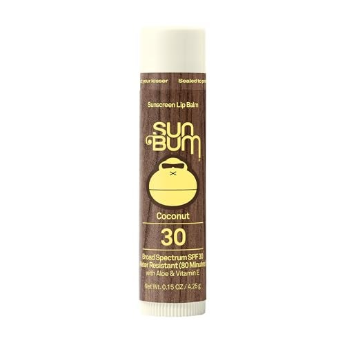 Sun Bum بلسم شفاه جوز الهند من صن بوم SPF 30 - مرطب بالصبار وفيتامين E - نباتي وخالي من القسوة - حماية واسعة الطيف من UVA/UVB للشفاه - 0.15 أونصة - Image 1