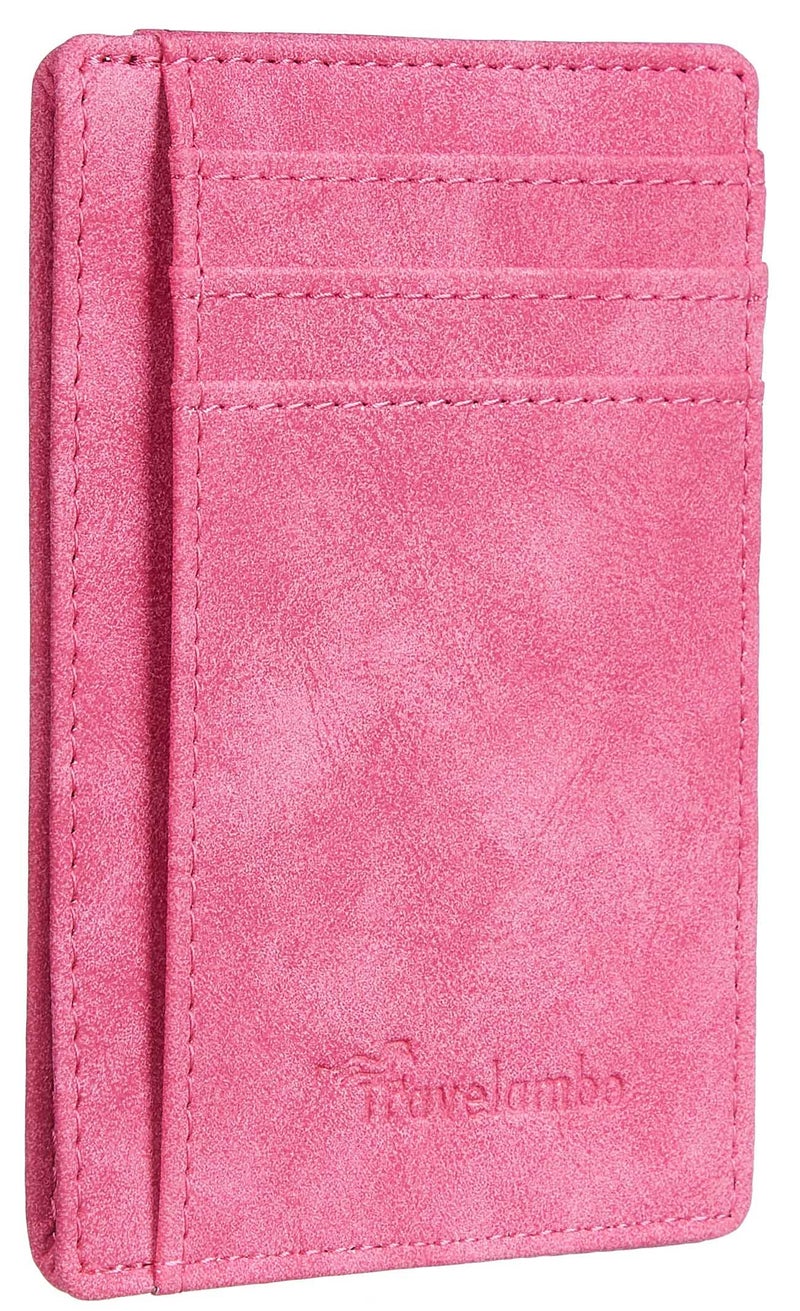 Travelambo Slim Wallet Front Pocket Minimalist Leather RFID Blocking Medium Size - Image 1