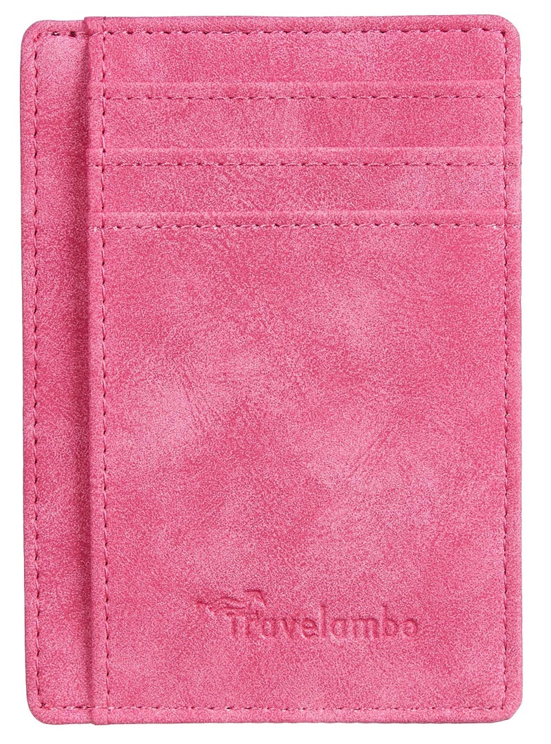 Travelambo Slim Wallet Front Pocket Minimalist Leather RFID Blocking Medium Size - Image 4