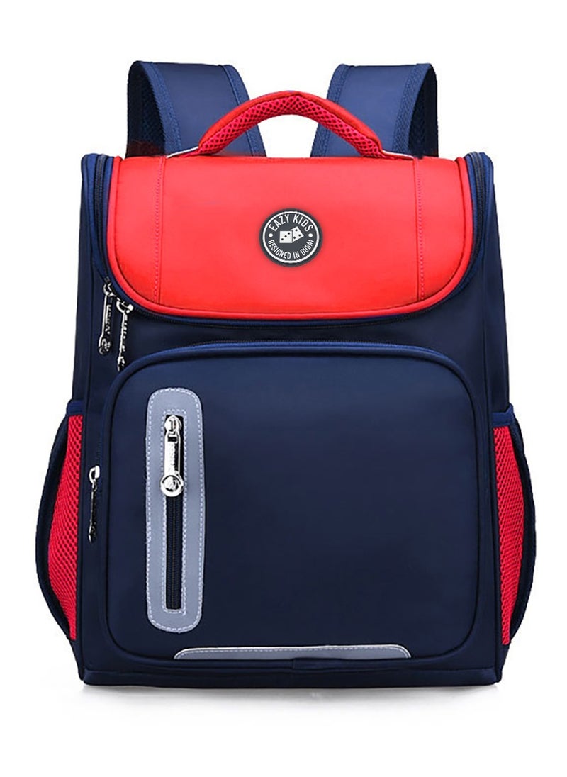 Eazy Kids Ergonomic School Bag - Red Blue  - Image 1