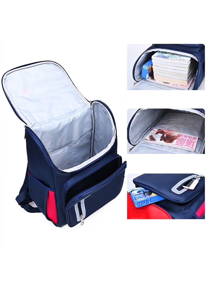 Eazy Kids Ergonomic School Bag - Red Blue  - Image 4