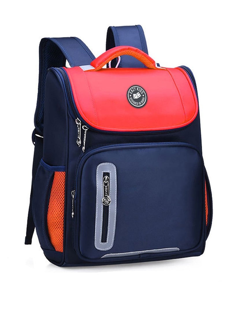 Eazy Kids Ergonomic School Bag - Red Blue  - Image 2