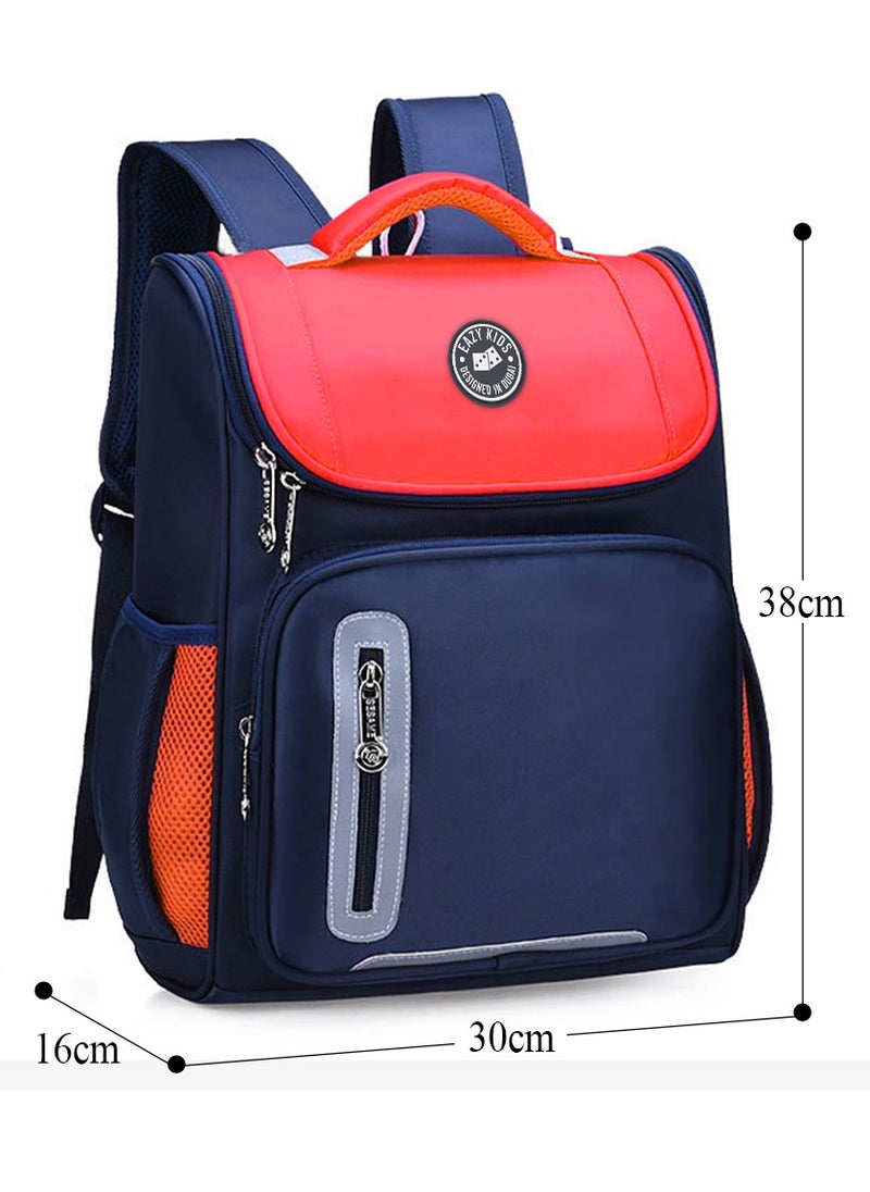 Eazy Kids - Ergonomic School Bag - Red Blue - Image 1