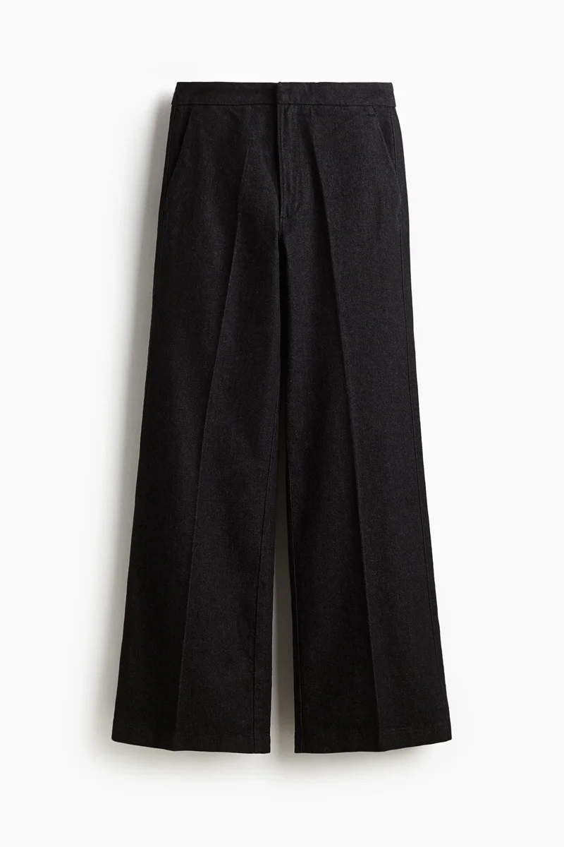 اتش اند ام جينز بقصة حافة واسعة وخصر عالي