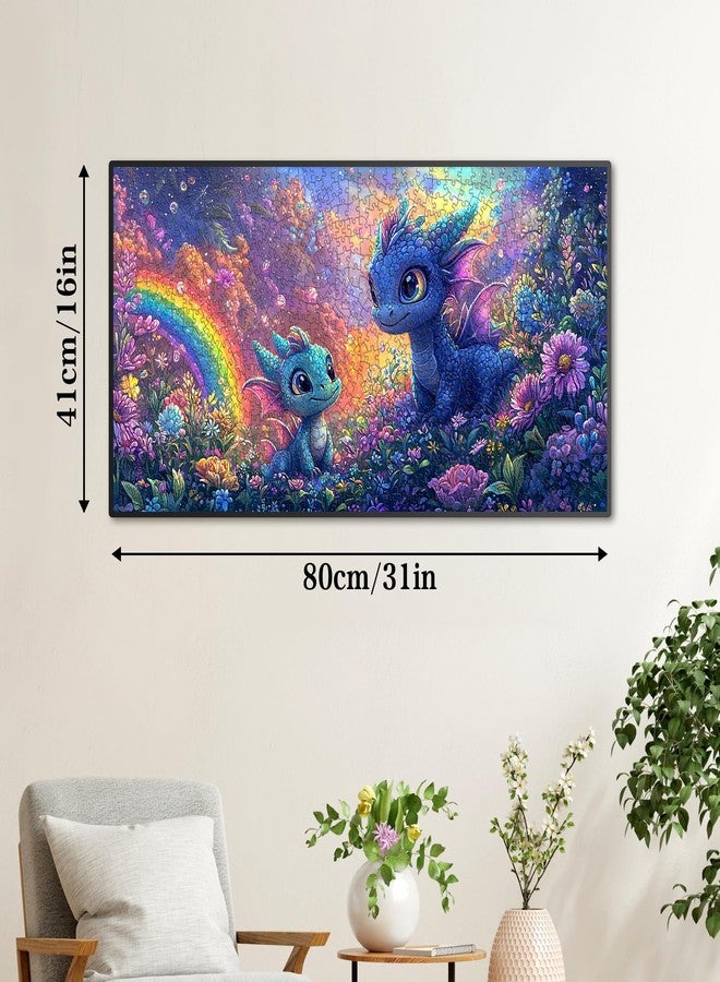 Ginfonr 1000 Piece Jigsaw Puzzles for Adults, 《Prehistoric Paradise》Irregular Shaped Pieces for Challenging Fun, No Dust Classic Animal Puzzle, Gifts for Family Game Night 31.5 x 16 inch - Image 3