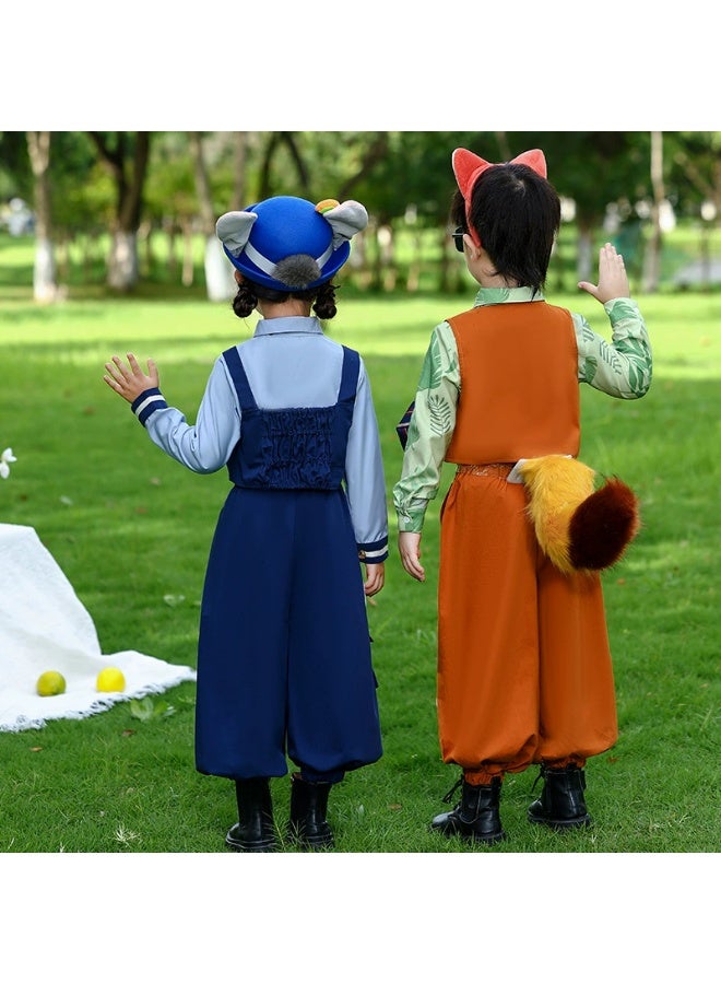 NIBEMINENT Movie Zoo Officer Nick Wilde Cosplay Costume Green Shirt Jacket Police Suit and Hat For Girl Halloween Party Carnival Outfit - Image 5