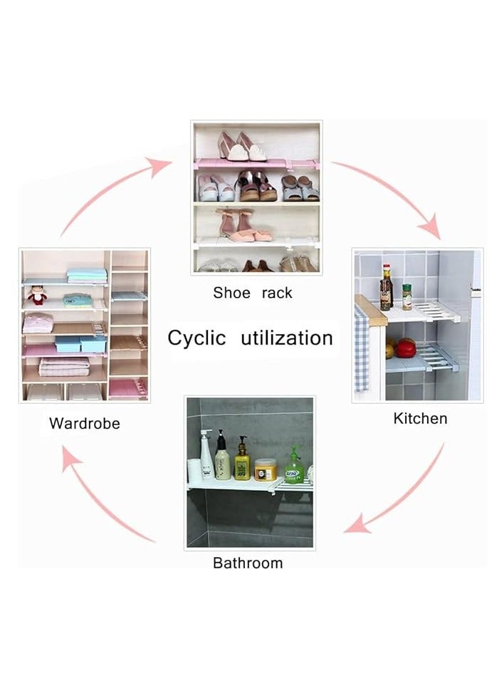 PROMASS Organized Home Tension Shelf Expandable Clothes Closet Organizer Rack Adjustable DIY Wardrobe Dividers Separator White - Image 4