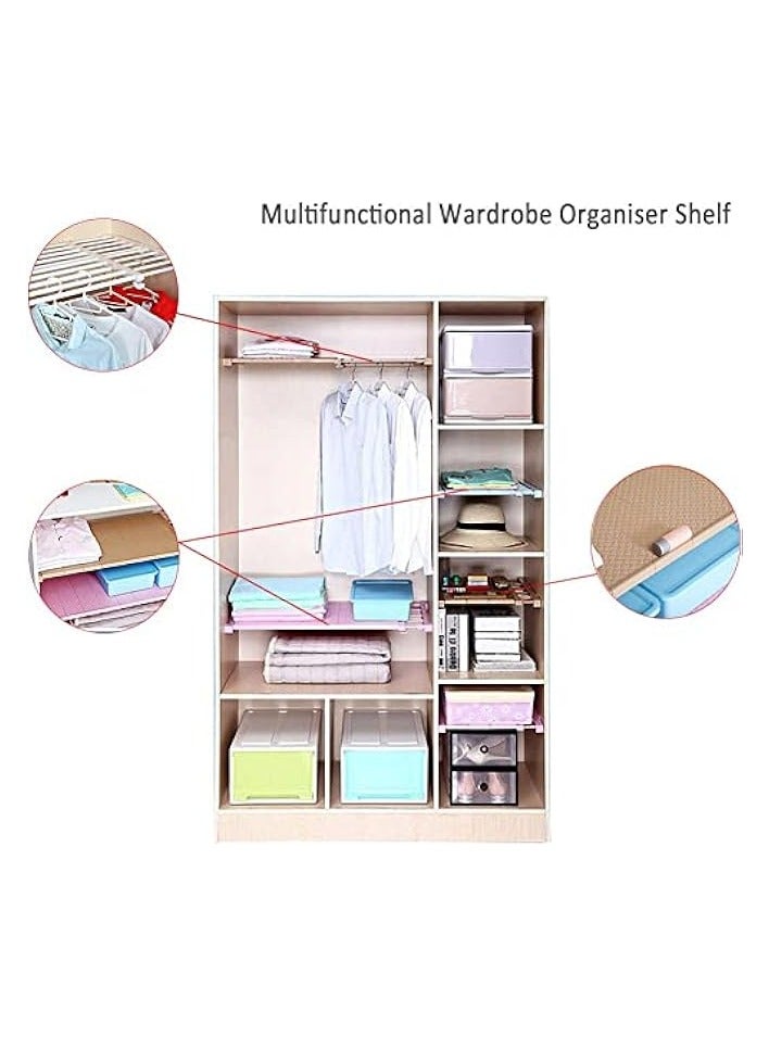PROMASS Organized Home Tension Shelf Expandable Clothes Closet Organizer Rack Adjustable DIY Wardrobe Dividers Separator White - Image 5