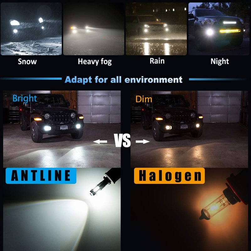 Antline Extremely Bright 50W High Power 881 889 886 894 896 LED Fog Light Bulbs Xenon White (Pack of 2) - Image 2