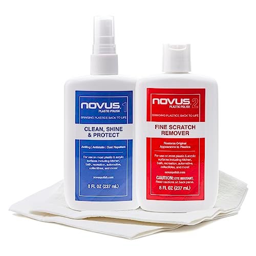 NOVUS-PK2-8 | Plastic Clean & Shine #1, Fine Scratch Remover #2 and Polish Mates Pack | 8 Ounce Bottles - Image 1