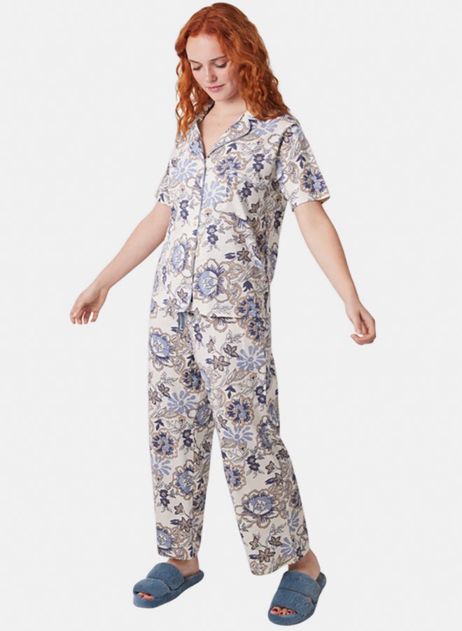 women'secret Capri Classic Pyjamas Cotton Flowers  - Image 1