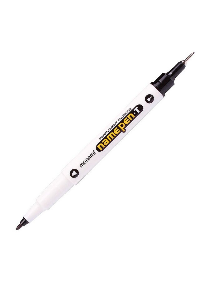 Monami - Permanent Ink Marker Name Pen (T) Twin Liner Black (Pack Of 12 Markers) - Image 1