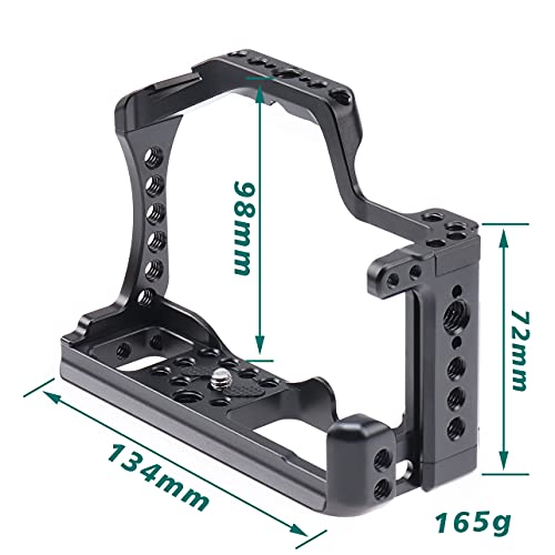 Hersmay EOS M50 Mark II Camera Cage for Canon EOS M50II M50 M5 Mirrorless Vlogging Camera Kit with Cold Shoe,Handle Locating Holes,Multiple 1/4" 3/8" Screw Holes - Image 5