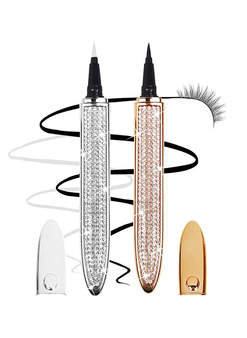 Generic 2PCS Eyelash Glue Pen Lash Glue Pen Upgraded Selfadhesive Eyeliner Pencil No Glue No Magnetic Liquid Eyeliner Pen Eye Liner for Eye Makeup and Wear Normal False Eyelashes BlackClear  - Image 1