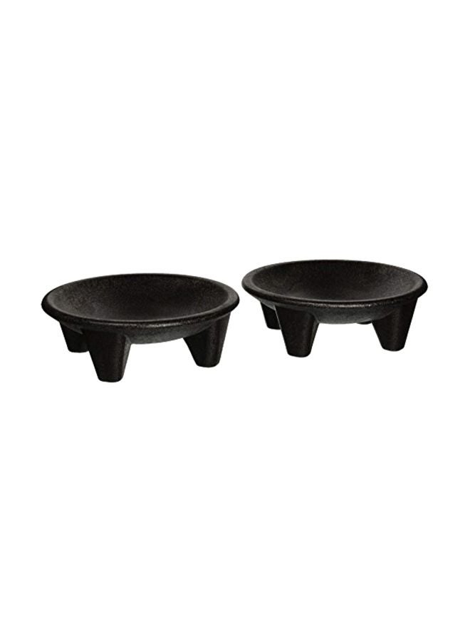 Winco Molcajete Salsa Plate Set, 12-Ounce, Medium, Black - Image 1