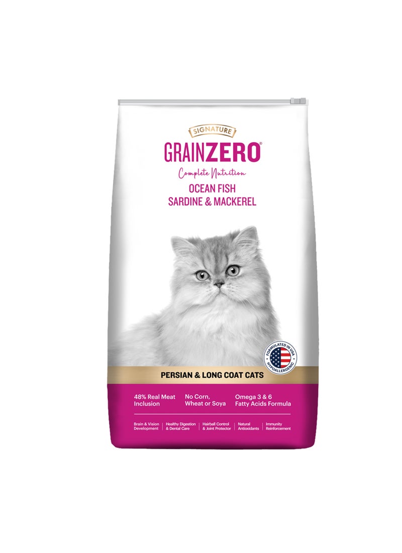 Grain Zero طعام قطط جاف من سمك السردين والماكريل المحيطي، للقطط الفارسية - Image 1