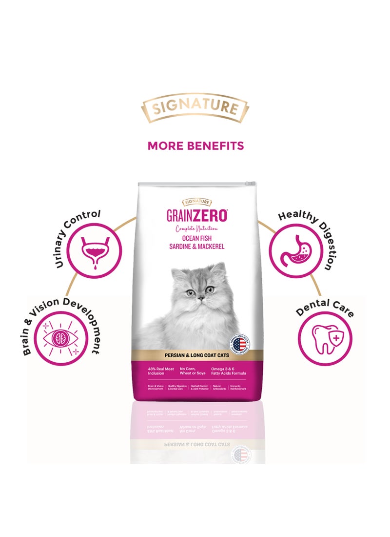 Grain Zero طعام قطط جاف من سمك السردين والماكريل المحيطي، للقطط الفارسية - Image 4