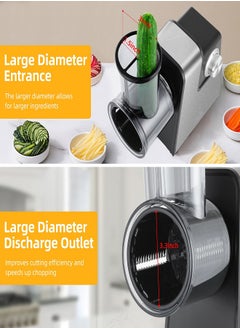 Generic Electric Cheese Grater,Electric Slicer Chopper,Multi Grater,Fruit Cutter,Vegetable Slicer,Shredder,Food Processor with Blades Set Black  - Image 4