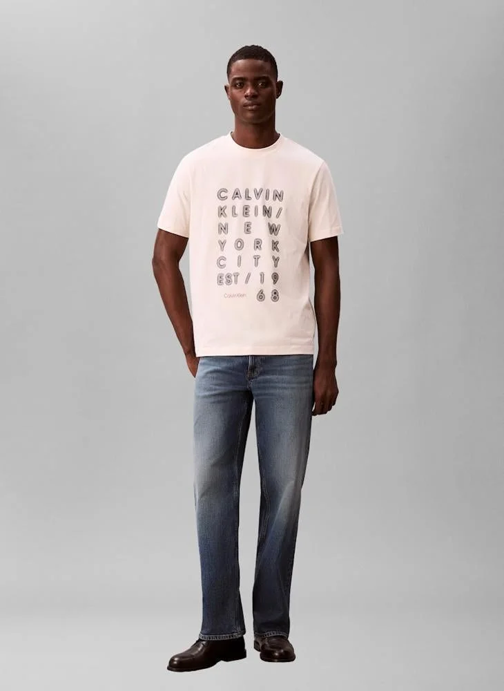 Calvin Klein Jeans  Graphic Crew Neck T-shirt for Men | Best Price UAE