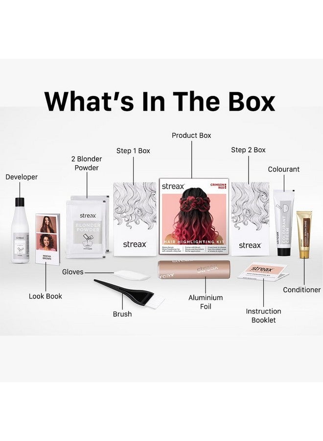 Streax Hair Colour Highlight Kit | Red Hair Colour, Crimson Red - Pack Of 1 I Enriched With Walnut & Argan Oil I Hair Colour For Women | Rich, Vibrant, Easy To Use, Diy Application - Image 3