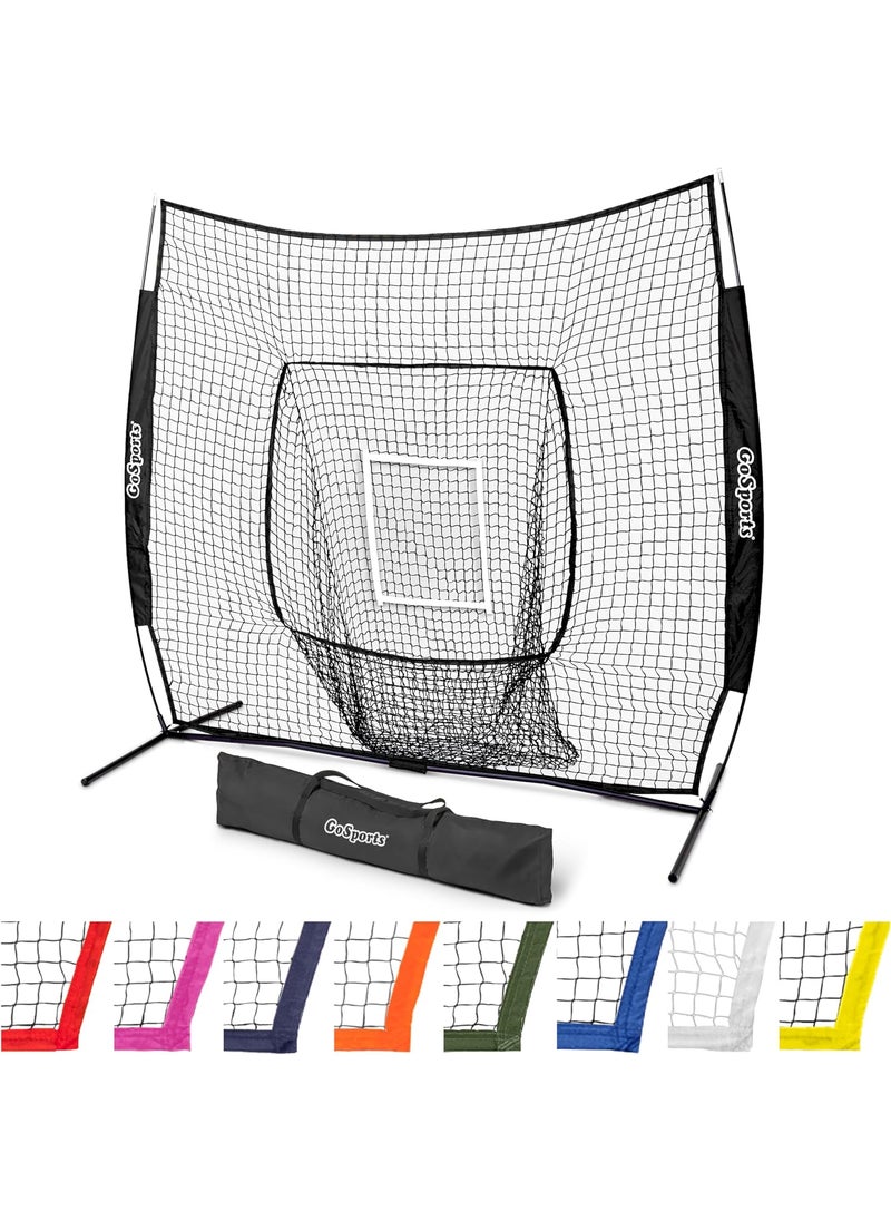 GoSports GoSports 7x7 ft Baseball  Softball Nets  Available in Team Colors  Batting  Pitching Net with Strike Zone  - Image 1