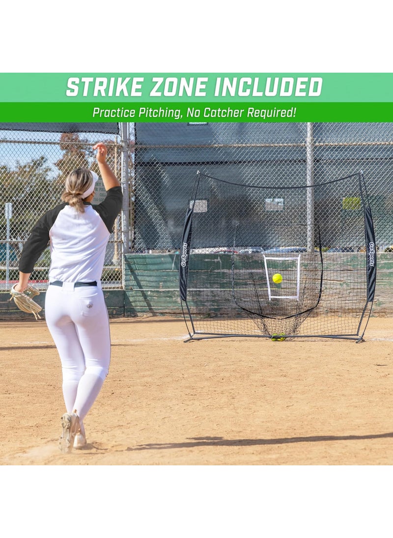 GoSports GoSports 7x7 ft Baseball  Softball Nets  Available in Team Colors  Batting  Pitching Net with Strike Zone  - Image 4