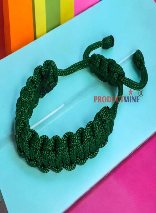 PRODUCTMINE سوار PRODUCTMINE® الأخضر المصنوع يدويًا، سوار معصم قابل للتعديل، سوار صداقة للنساء والرجال، لطيف على البشرة - Image 2