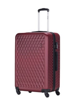 VIPTOUR ABS Hardside 3-Piece Trolley Luggage Set, Spinner Wheels with Number Lock 20/24/28 Inches - Burgundy  - Image 3
