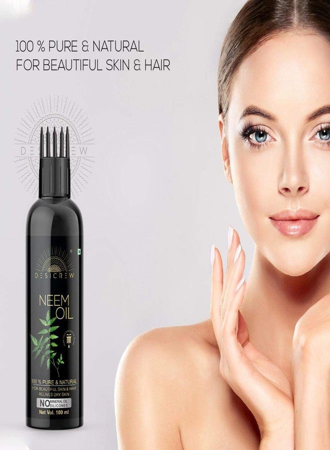 DESICREW Desi Crew 100% Pure Neem Oil - WITH COMB APPLICATOR - Cold Pressed - For Hair, Skin 100mL Hair Oil (100 ml) - Image 3