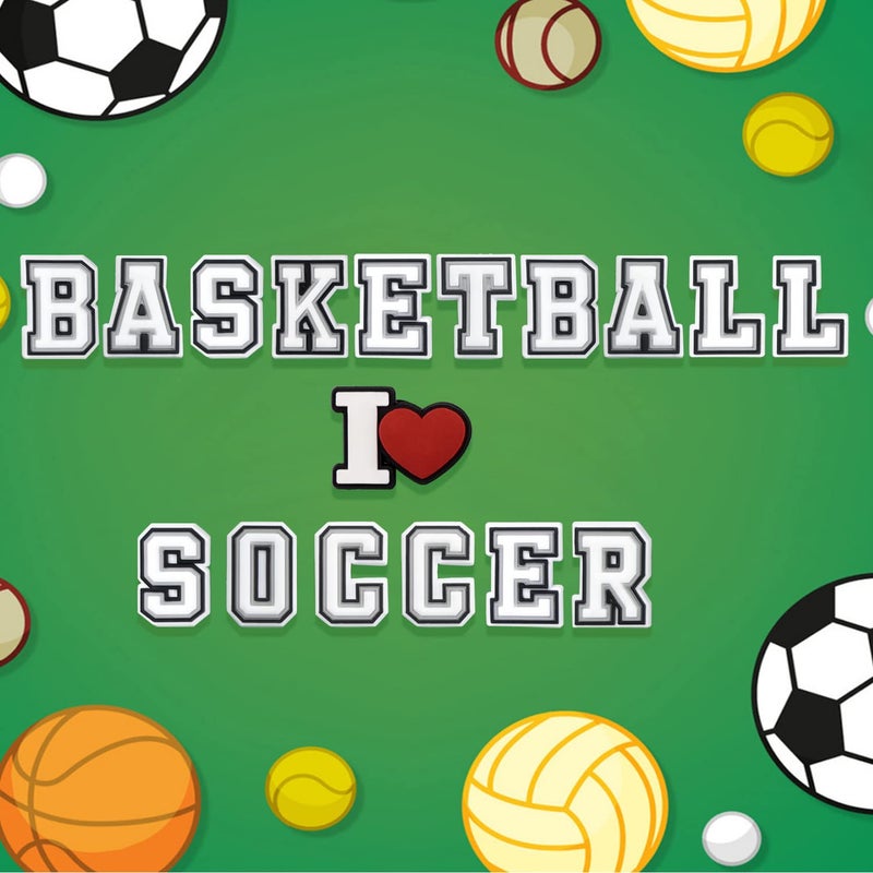 CUNUEN Letters Numbers and Sports Decoration Charms, Basketball Baseball Hockey Softball Soccer Football Gift for Boys Kids Teens and Adults - Image 5