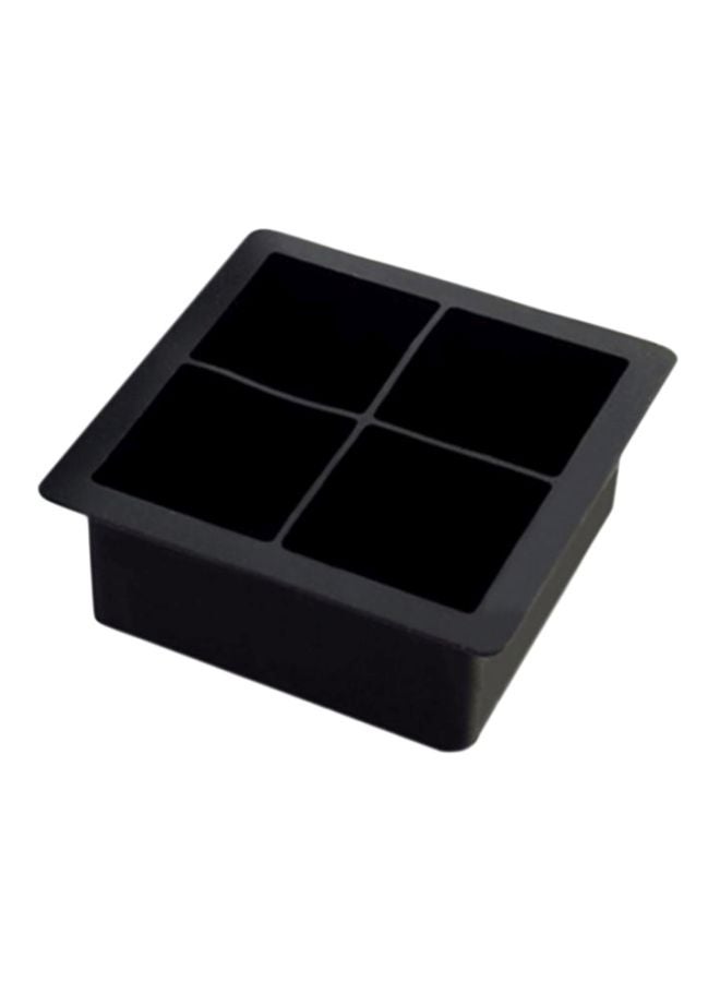 4-Compartment Ice Cube Mould Black 10x10x5cm - Image 1