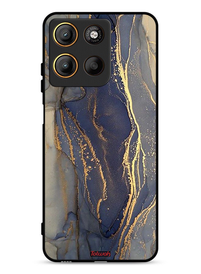 Tolwak Motorola Moto G15 Protective Case Cover Gliter Marble Pattern