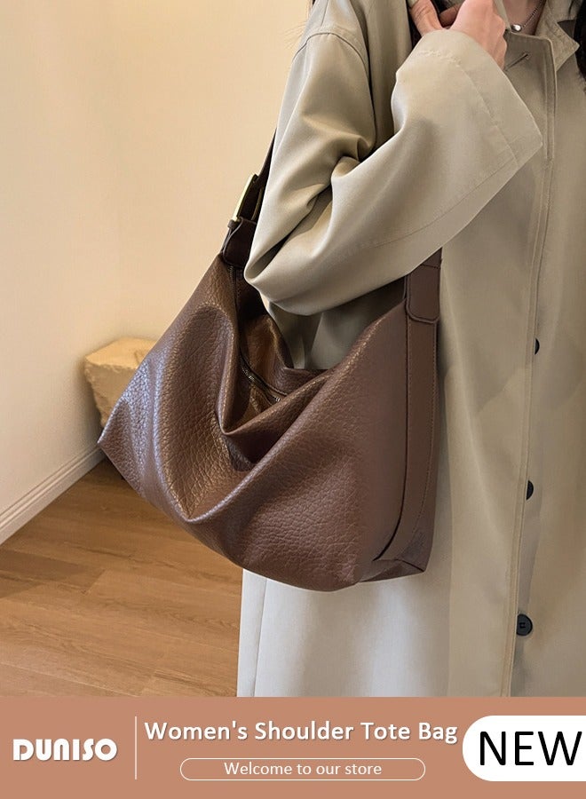 DUNISO Women's Shoulder Tote Bag Faux Leather Handbag for Women Large Capacity Messenger Fashionable Travel Crossbody Bag for Ladies Girls College Students - Image 1