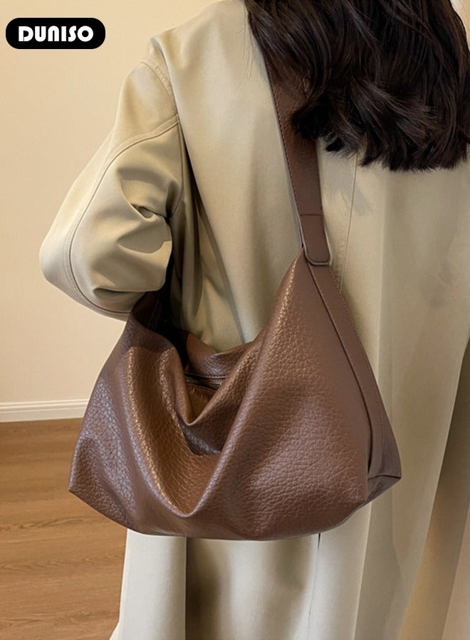 DUNISO Women's Shoulder Tote Bag Faux Leather Handbag for Women Large Capacity Messenger Fashionable Travel Crossbody Bag for Ladies Girls College Students - Image 3