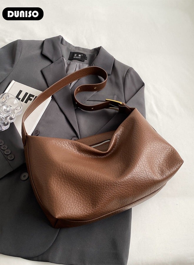 DUNISO Women's Shoulder Tote Bag Faux Leather Handbag for Women Large Capacity Messenger Fashionable Travel Crossbody Bag for Ladies Girls College Students - Image 5