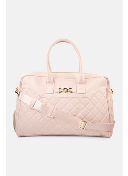 C. Wonder Women Embellished Logo Quilted Travel Bag 32 H x 48 L x 16 W cm, Blush Pink  - Image 1