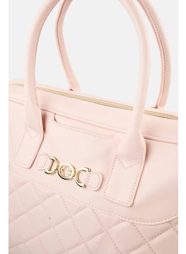 C. Wonder Women Embellished Logo Quilted Travel Bag 32 H x 48 L x 16 W cm, Blush Pink  - Image 4