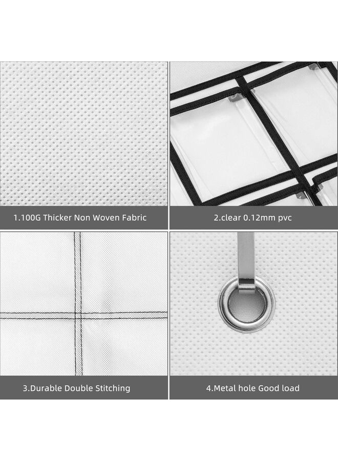36 Pockets Classroom Pocket Chart,Pocket Chart for Calculator Holder with 36 Number Sticker (White or GREY) (Color : White) - Image 5