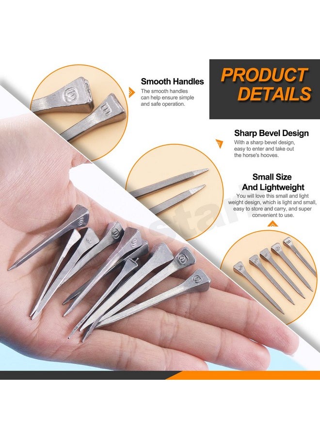 Rustark Rustark 130Pcs 5 Sizes Steel Horseshoe Nails Assortment Kit 1.6” 1.7” 1.9” 2” 2.4” E2 E3 E4 E5 E6 Horse Hoof Nails Horseshoe Tools Equipment for Horseshoes Horse Race Training  - Image 4