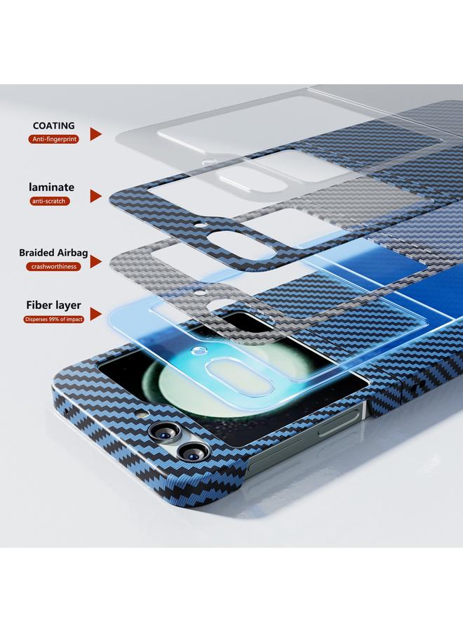 اس-توب جراب هاتف Samsung Galaxy Z Flip5 الشامل المصنوع من ألياف الكربون والواقي - Image 4