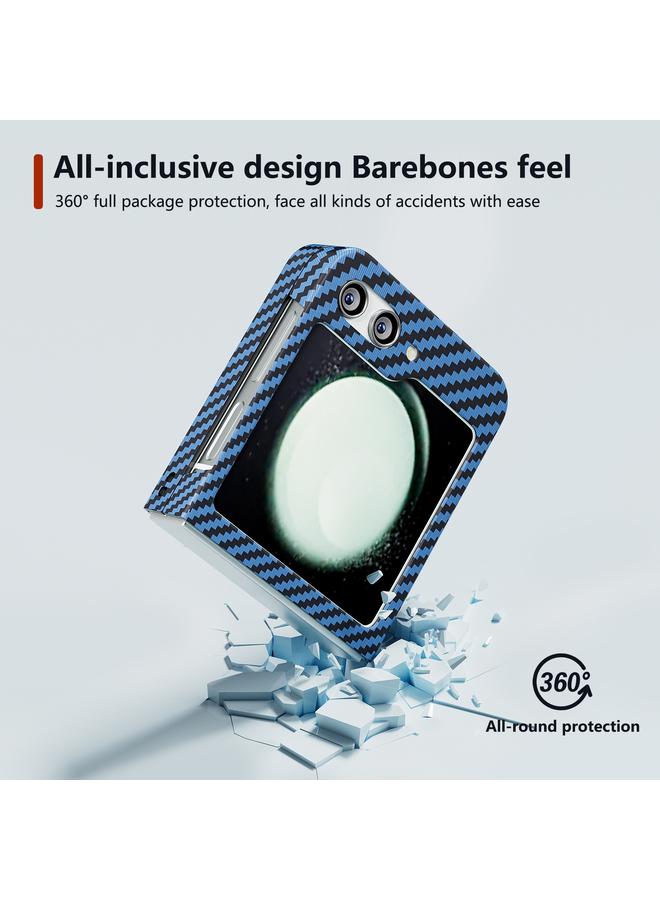 اس-توب جراب هاتف Samsung Galaxy Z Flip5 الشامل المصنوع من ألياف الكربون والواقي - Image 5