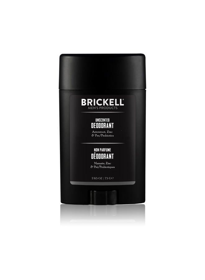 Brickell Men's Products Natural Deodorant For Men, Natural and Organic, Aluminum, Alcohol, and Baking Soda Free, 2.65 Ounce, Unscented - Image 1