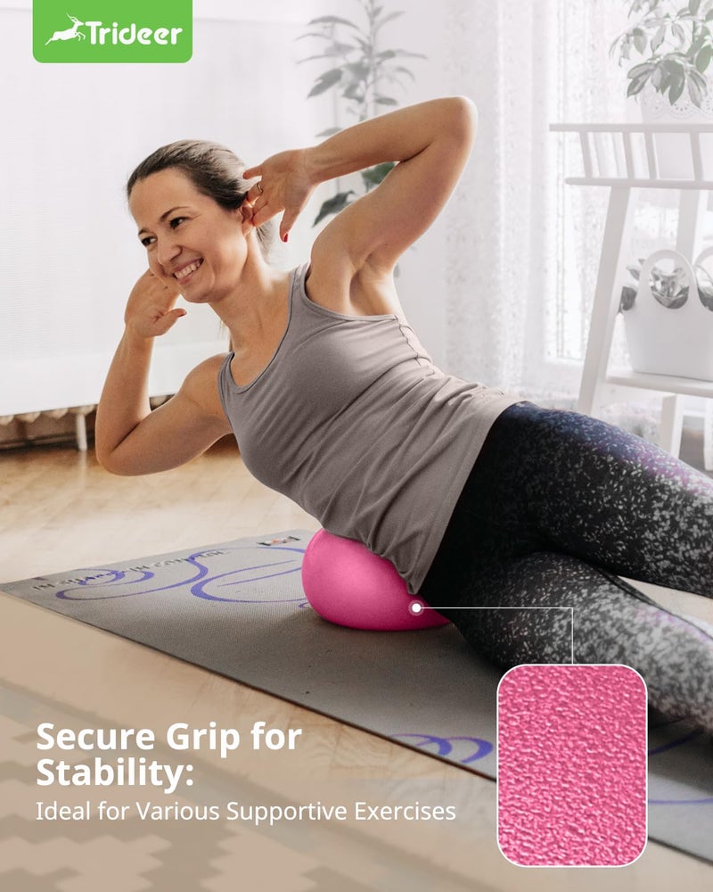 Trideer Pilates Ball 9 Inch Core Ball, Small Exercise Ball with Exercise Guide Barre Ball Mini Yoga Ball for Pilates, Yoga, Core Training, Physical Therapy, Balance, Stability, Stretching (Rose Pink) - Image 3