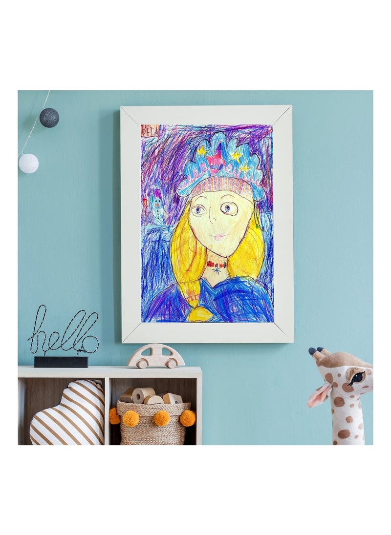 Y&D - Kids Art Frames, Front Opening and Changeable Picture Display for A4 Art-Work, Storage Crafts, Drawing, Hanging Art, 8.3x11.8 (White, 1 Pack) - Image 1
